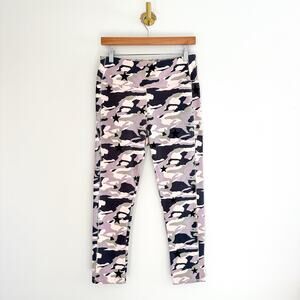 Monrow Camo Stars High Waist Ankle Leggings Cream/Green L